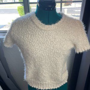 Size small LC Lauren Conrad Womens sweater Ivory Round Neck Short Sleeve